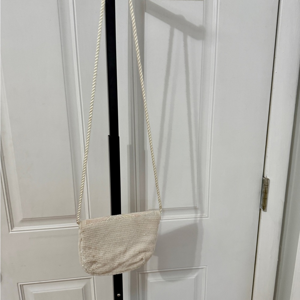 La Regale Cream, Pastels‎ and Silver Beaded Crossbody Bag Prom wear - Picture 5 of 5